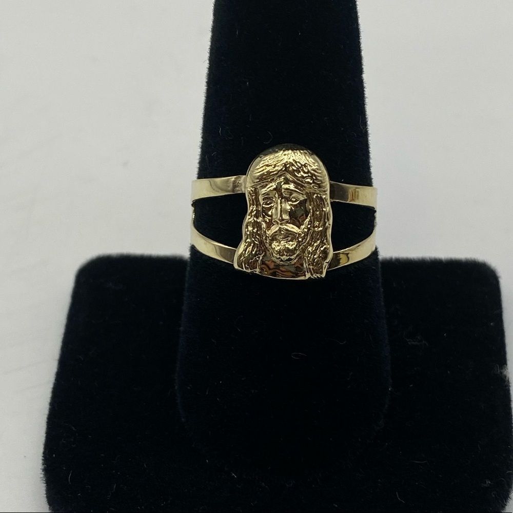 10k Yellow Gold Jesus Ring